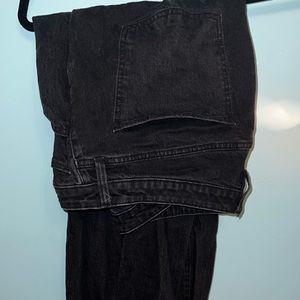 #universalthread distressed black denim jeans , photos show distress. Size 33 R